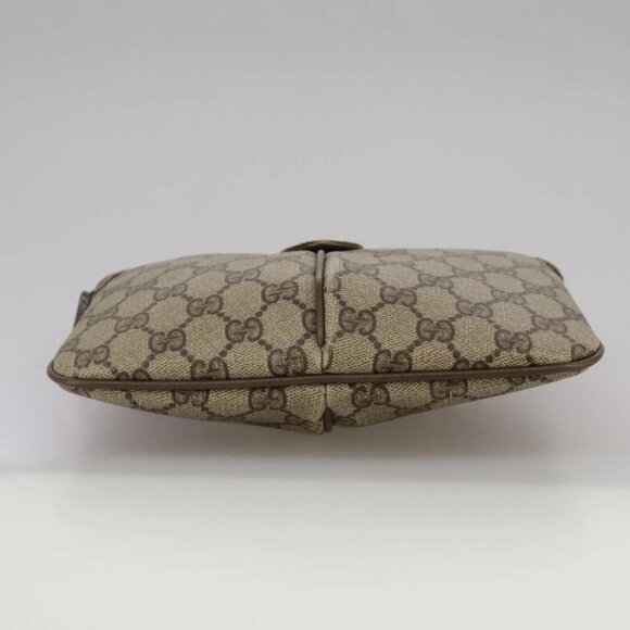 GUCCI GG Supreme Web Sherry Line Shoulder Bag PVC Beige Gold Auth 110668 - Picture 8 of 16